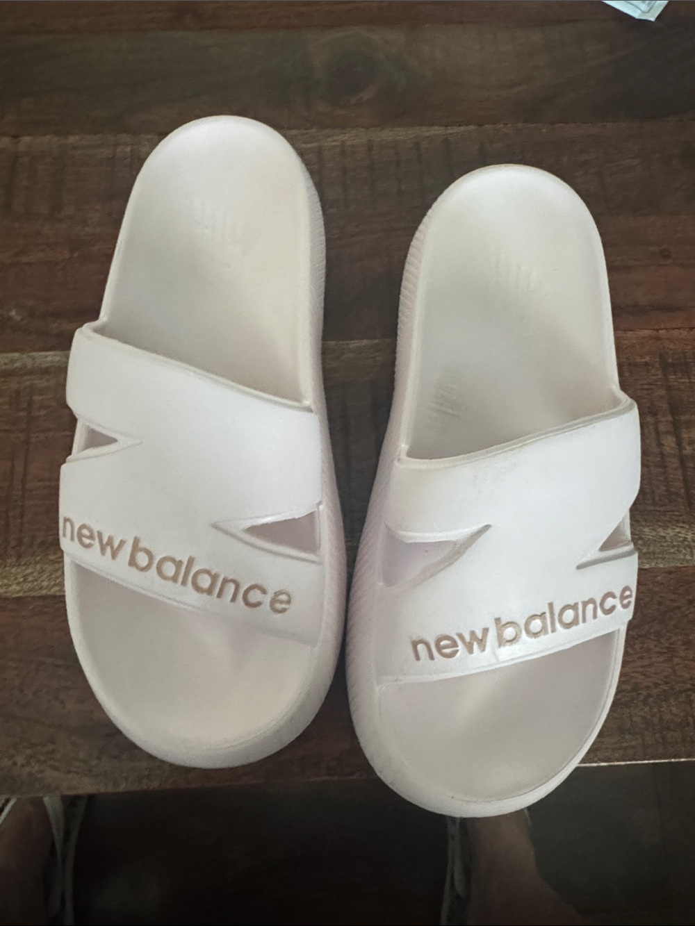 New Balance woman’s Slide Sandals in Light Blush